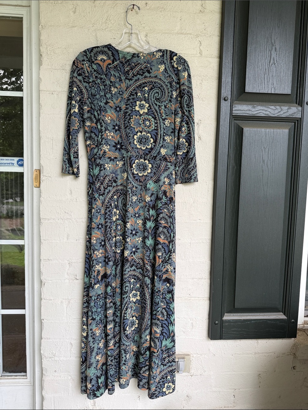 Peruvian Connection Blue Floral Pima Cotton Pullover Maxi Dress Size XS - Picture 7 of 11